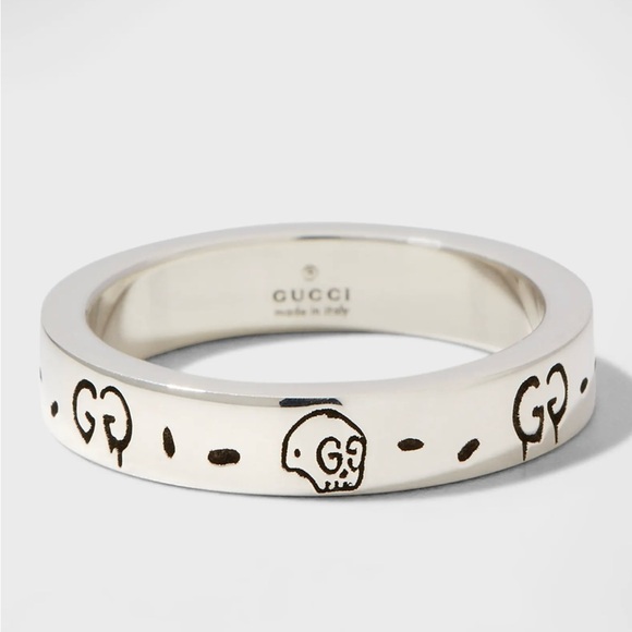 Gucci “ghost” ring. 4mm size 24. (US size 10 3/4) stainless steel - Picture 1 of 4